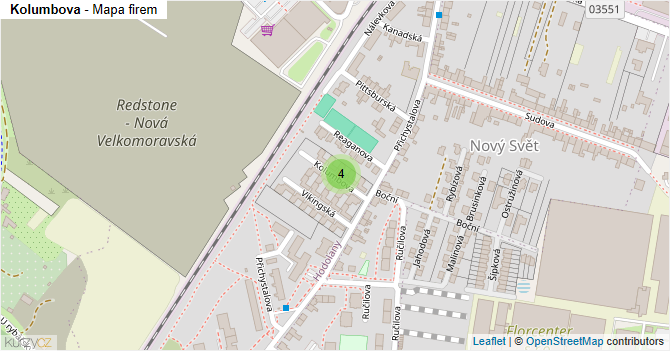 Kolumbova - mapa firem