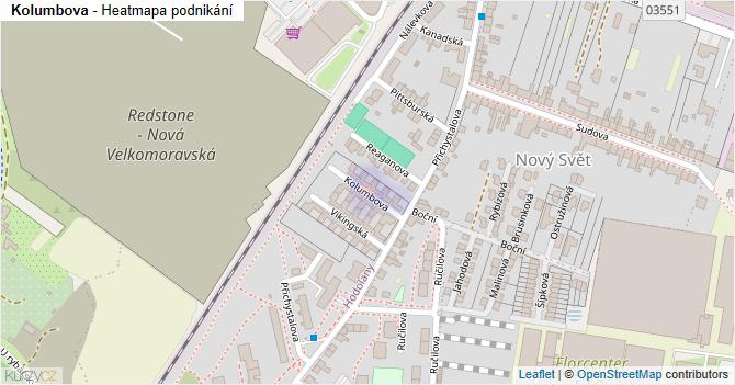 Kolumbova - mapa podnikání