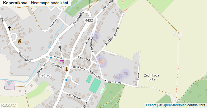Koperníkova - mapa podnikání