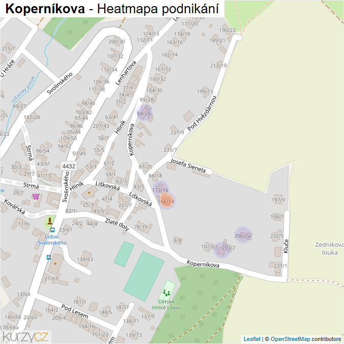 Mapa Koperníkova - Firmy v ulici.