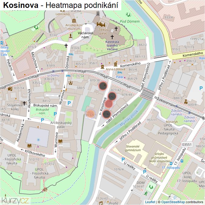 Mapa Kosinova - Firmy v ulici.