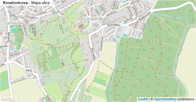 Kovařovicova - mapa ulice