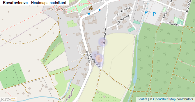 Kovařovicova - mapa podnikání