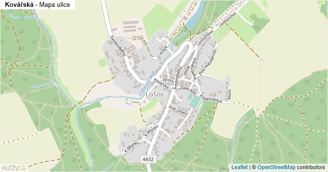 Kovářská - mapa ulice