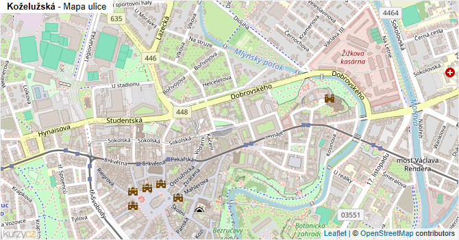 Koželužská - mapa ulice