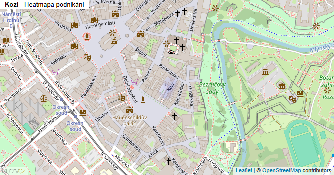 Kozí - mapa podnikání