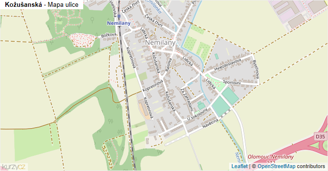 Kožušanská - mapa ulice