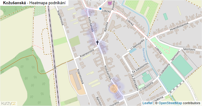 Kožušanská - mapa podnikání