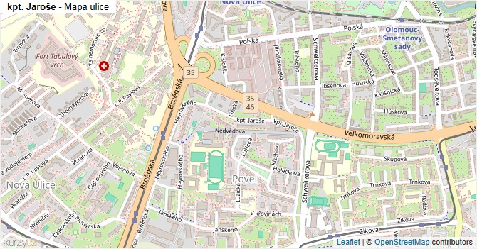 kpt. Jaroše - mapa ulice