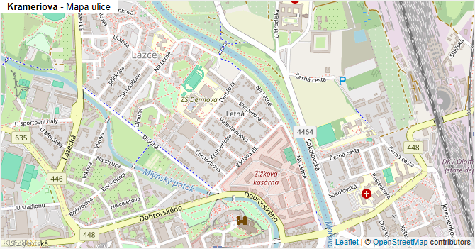 Krameriova - mapa ulice
