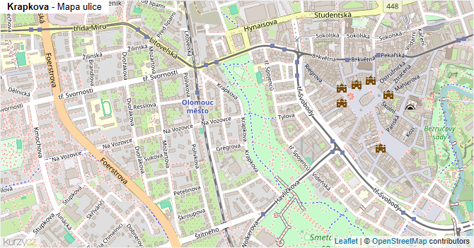 Krapkova - mapa ulice