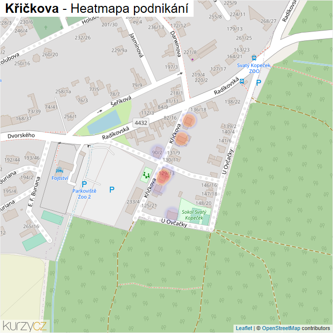 Mapa Křičkova - Firmy v ulici.