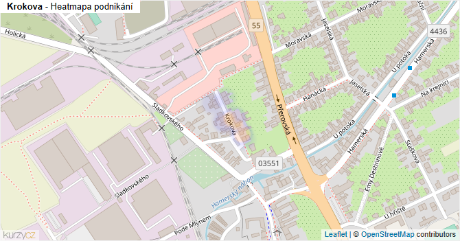 Krokova - mapa podnikání