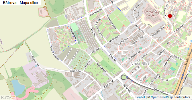 Kšírova - mapa ulice