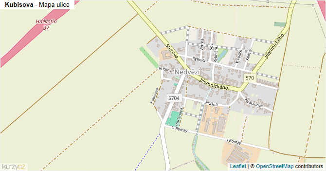 Kubisova - mapa ulice