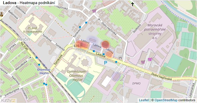 Ladova - mapa podnikání