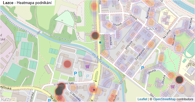 Lazce - mapa podnikání