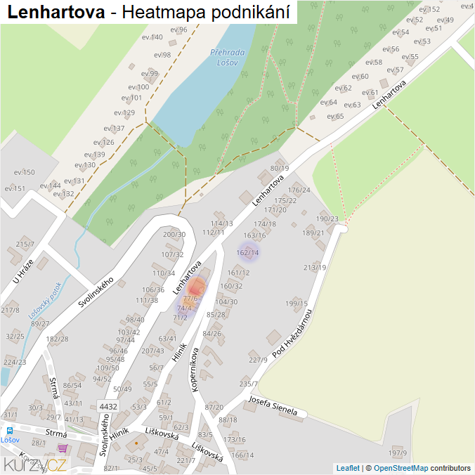 Mapa Lenhartova - Firmy v ulici.