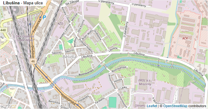 Libušina - mapa ulice