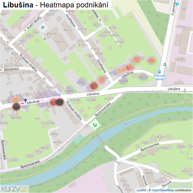 Mapa Libušina - Firmy v ulici.