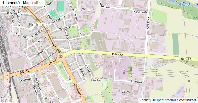 Lipenská - mapa ulice
