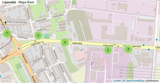Lipenská - mapa firem