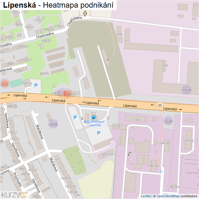 Mapa Lipenská - Firmy v ulici.