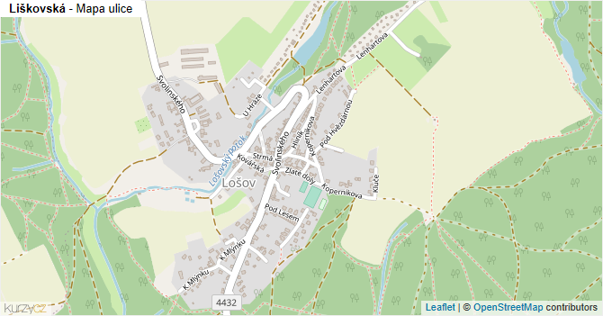 Liškovská - mapa ulice