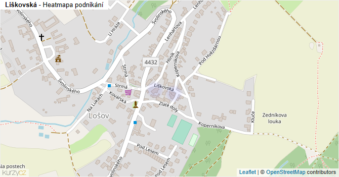 Liškovská - mapa podnikání