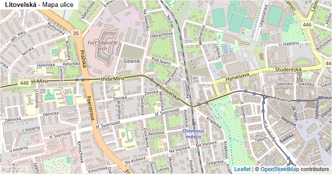 Litovelská - mapa ulice