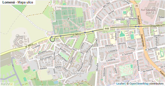Lomená - mapa ulice