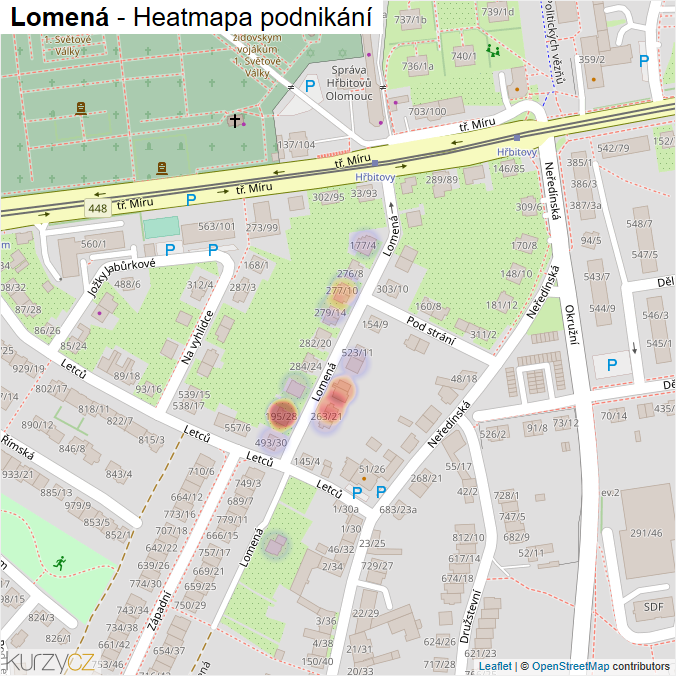 Mapa Lomená - Firmy v ulici.