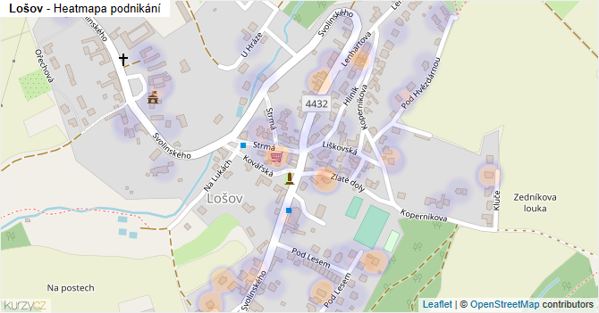 Lošov - mapa podnikání