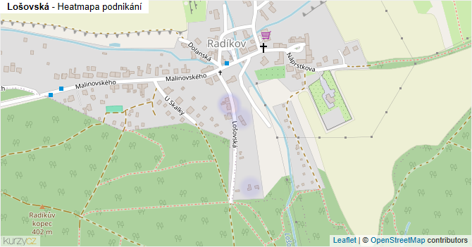 Lošovská - mapa podnikání