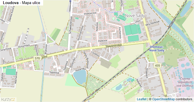 Loudova - mapa ulice