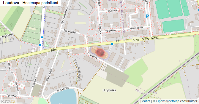 Loudova - mapa podnikání