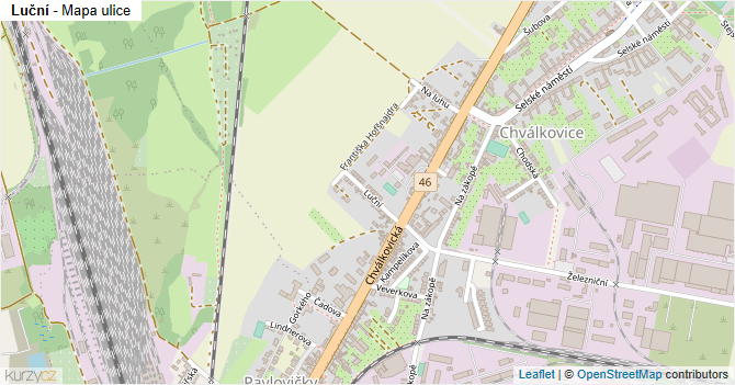 Luční - mapa ulice