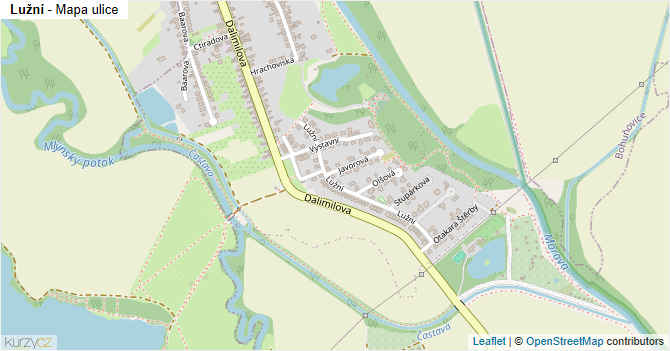 Lužní - mapa ulice