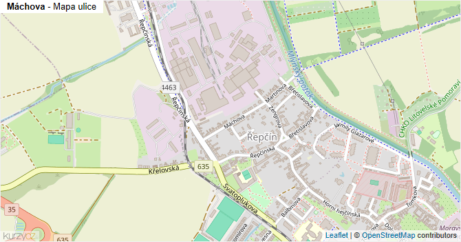 Máchova - mapa ulice