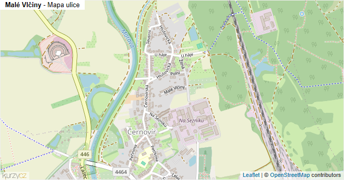 Malé Vlčiny - mapa ulice