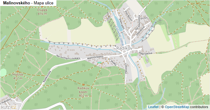 Malinovského - mapa ulice
