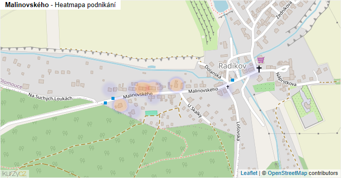 Malinovského - mapa podnikání