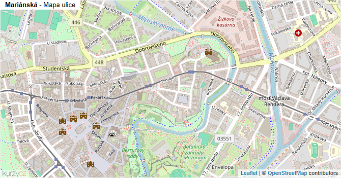 Mariánská - mapa ulice