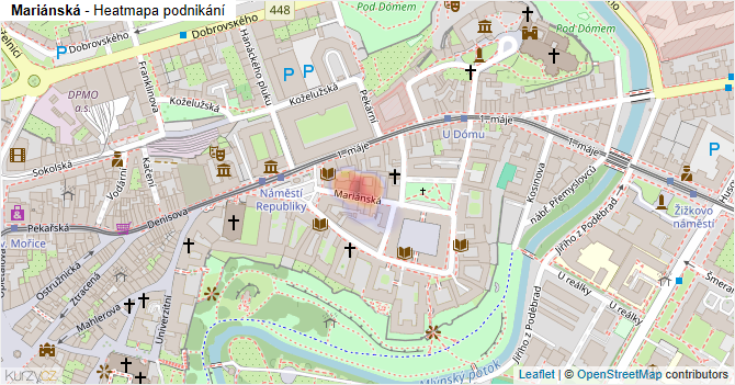 Mariánská - mapa podnikání