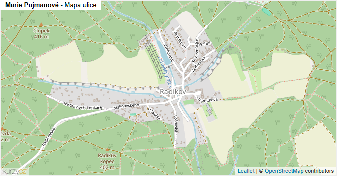 Marie Pujmanové - mapa ulice