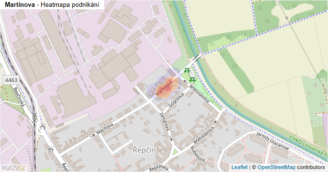 Martinova - mapa podnikání