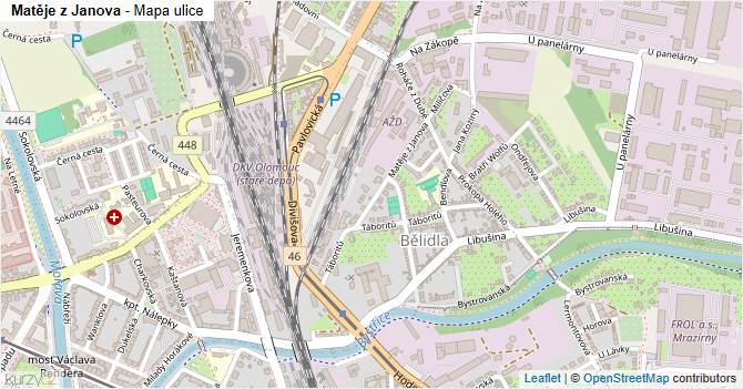 Matěje z Janova - mapa ulice