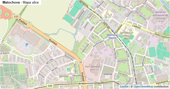 Matochova - mapa ulice