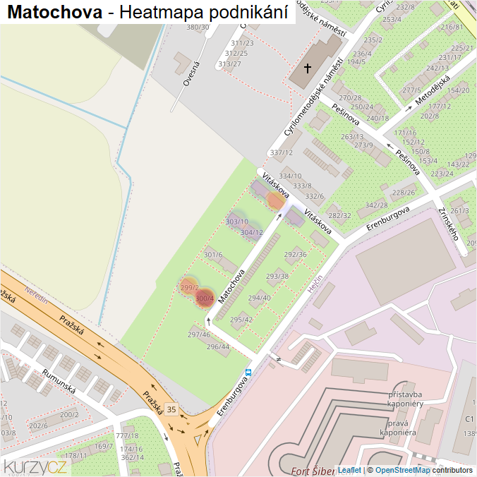 Mapa Matochova - Firmy v ulici.
