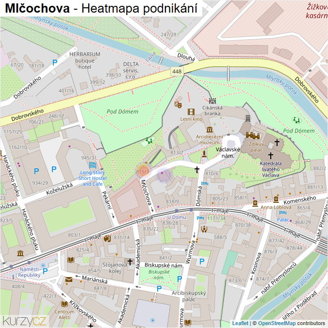 Mapa Mlčochova - Firmy v ulici.